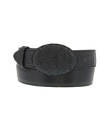 Mens Western Dress Cowboy Belt Black Crocodile Belly Print Size 32, 34, ... - $29.99