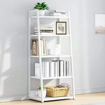 Iotxy 50Cm Width Floor-Standing Bookcase, 5 Tier Open Bookshelf, Steel, White. - £77.69 GBP