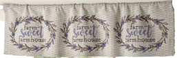 Tapestry Window Valance (54&quot; X 15&quot;) Farm Sweet Farmhouse, Lk - £12.65 GBP