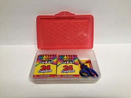 CaseMate Plastic School Supply Pencil Box Colored Pencils Crayons and Scissors - £5.76 GBP