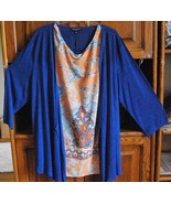 Dalia Paisley Tank Top Over-Wrap Jacket Sweater 2X - €59,93 EUR
