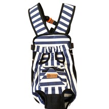 Fancy Deli Dog Backpack Carrier Large Blue Striped Dog Wears Backpack - £12.76 GBP