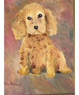 Vintage Original Artist Signed Portrait of Cocker Spaniel Puppy Dog Oil ... - $78.43 CAD