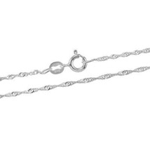 Enchanting 1.5mm Twisted Singapore Chain Sterling Silver 20-inch Necklace - £13.44 GBP