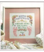 Cross Stitch Baby&#39;s 1st Christmas Stocking Footprints Birth Certificate ... - $11.99