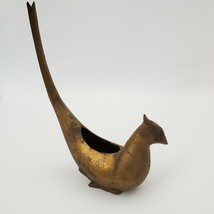 Vintage Cast Iron Metal Bird Pheasant Planter Incense Burner 11&quot; JAPAN - £54.39 GBP