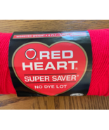 Red Heart Super Saver 8 oz Aran Weight Acrylic Yarn clr 390 Hot Red - $3.49 CAD