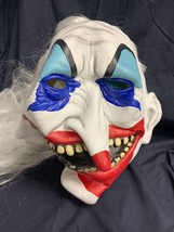 Creepy Clown Mask w/Wig for Halloween Costume/Props. White Wig - £6.49 GBP