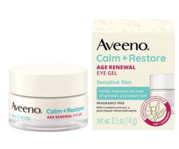 Aveeno Calm + Restore Age Renewal Anti-Wrinkle Under Eye Gel Fragrance Free 0.5o - £54.98 GBP