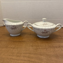 Sugar Bowl &amp; Creamer Gold Standard Genuine Porcelain China Japan Pink Rose - $22.00