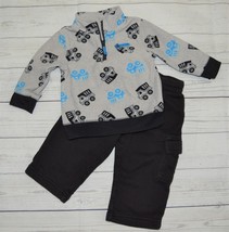 Infant 12-18m 2pc Outfit LOT 2 Carters Fleece Top Wonderkids pants Carters Jeans - £8.02 GBP