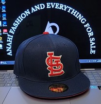 MLB-St Louis Cardinals 59FIFTY Fitted New Era Navy/Red Hat New - $494.95 MXN