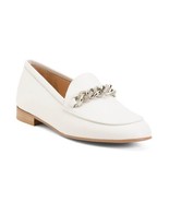 NIB MA&amp;LO Women&#39;s Made In Italy Leather Chain Moccasin Flats Shoes White... - $96.27 CAD