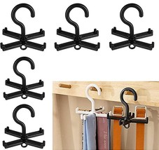 5pcs Belt Hanger Rotatable 4 Hooks Scarf Tie Folding Storage Holder For Home - £13.54 GBP+
