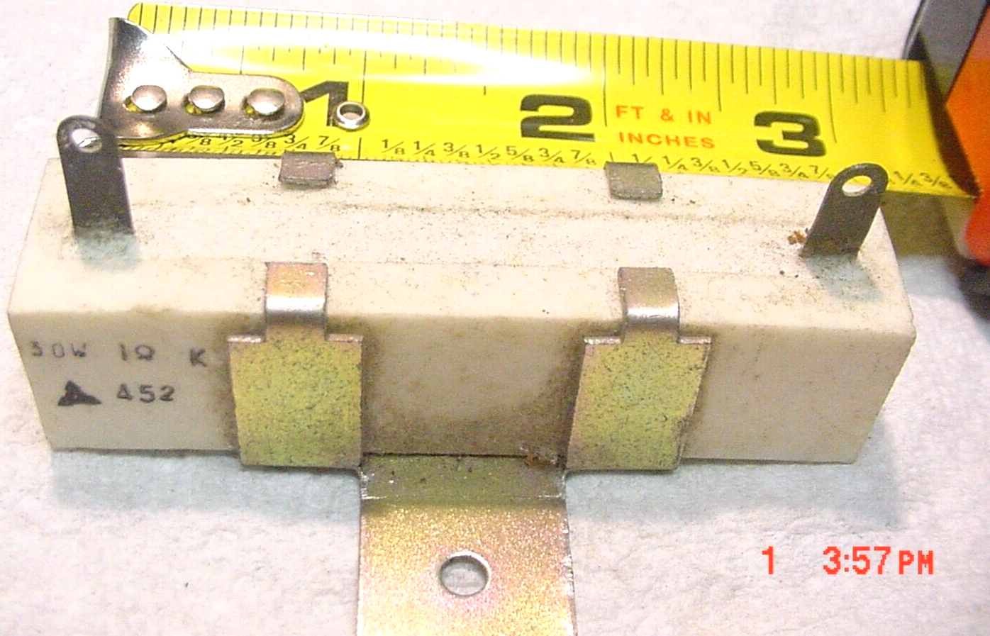 1 NOS Matsushita Panasonic 1 Ohm 30 Watt WireWound Ceramic  Power Resistor - $6.29