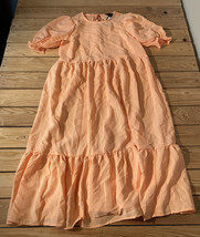new look Petite NWT women’s textured tier MIDI dress size 4 P orange O1 - $17.81