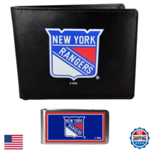 NHL New York Rangers Bi-fold Wallet &amp; Color Money Clip - Black - $49.49