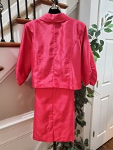 Ashley Stewart Women Pink Polyester Open Front Blazer &amp; Skirt 2 Pcs Suit Size 14 - £45.42 GBP