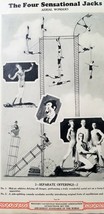 Antique 1926 Vaudeville Act Poster THE FOUR SENSATIONAL JACKS Trapeze Co... - $29.25