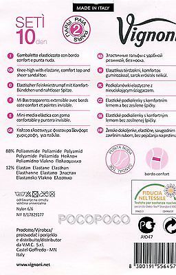 2 Paare Von Kniestrümpfe Höhle 10 Geld Elastisch Damen Vignoni Setì 10 S... - $2.51