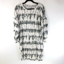 Collective Concepts Shift T Shirt Dress Pullover Tie Dye Gray White Size L - $19.24