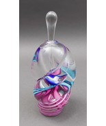 Schmidt Rhea Signed Hand Blown Art Glass Perfume Bottle With Dauber - £116.14 GBP