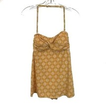 NWOT Womens Size 4 Garnet Hill Mustard Yellow Mosaid Ruched Swim Dress - £40.60 GBP