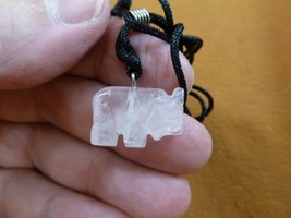 (an-ele-25) Elephant Rose Quartz simple carving PENDANT necklace gemston... - $7.70