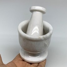 1.3 lbs, 2.9&quot;x3&quot;, Natural Marble Crystal Pestle and Mortar Handmade, B32573 - £58.39 GBP