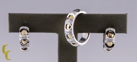 14k Two Tone Gold Diamond Band Ring and Hoop Earrings TDW = 1.00 ct Size 7 - £1,202.76 GBP