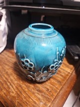 VINTAGE TURQUOISE TEAL GINGER JAR 4.5&quot;H Japan  - $244.42 MXN