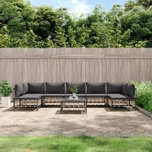 Garden Lounge Set Anthracite Poly rattan Large Modular - $1,915.99 CAD