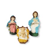 VTG  Lot 3 ITALY Chalkware Nativity Family JESUS MARy Hand Painted VGC - £18.29 GBP