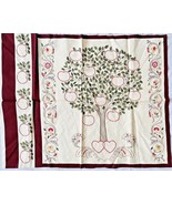 Anniversary Wall Art Fabric Panel to Embroider Tree with Apples &amp; Hearts... - £13.02 GBP