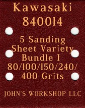 Kawasaki 840014 - 80/100/150/240/400 Grits - 5 Sandpaper Variety Bundle I - £3.94 GBP