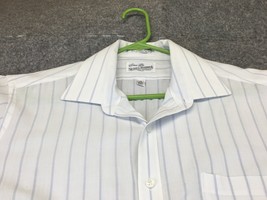 Vintage Sears Roebuck Co.Shirt Striped Short Sleeve Blue Stripe Button Up Men 17 - £12.42 GBP
