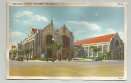 Methodist Church, Pasadena, Ca. 1940&#39;s Color Linen Vintage Postcard - £6.02 GBP