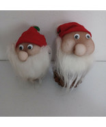 PINECONE ELFS GNOMES PIXIES FIGURES NYLON FACES CHRISTMAS DECOR Vintage ... - €20,59 EUR