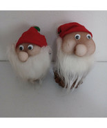 PINECONE ELFS GNOMES PIXIES FIGURES NYLON FACES CHRISTMAS DECOR Vintage ... - £18.85 GBP