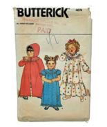 Vintage Butterick Toddler Girls Nightgown Robe Sewing Pattern 4674 Sizes... - £3.83 GBP