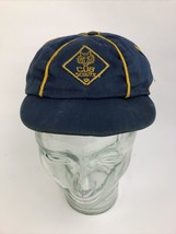VINTAGE 60s 70s Cub Scouts BSA Blue Gold Uniform Hat Boy Scout Official Wolf Cap - £11.85 GBP