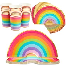 Rainbow Pastel Party Decorations, Happy Birthday Tie Dye Napkins