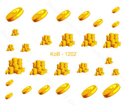 Nail Art Water Transfer Sticker St.Patrick &#39;s Day Gold Coins KoB-1202 - €2,52 EUR