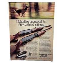 Remington Rifles Vintage Print Ad 80s Model Four and Six Hunting - £17.59 GBP