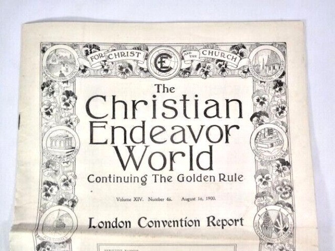 The Christian Endeavor World Newspaper The Golden Rule August 1900 Antique Gift Item image 2