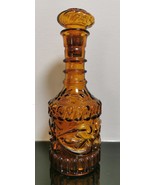 Vintage 1973 Amber Jim Beam Amber Glass Decanter Tiki Cork Stopper - £29.60 GBP