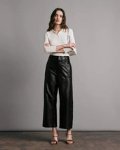 Party Genuine Leather Soft Handmade Stylish Casual Black Lambskin Pants ... - £84.30 GBP