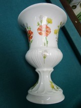 Anita Czech Pottery Floral Open Urn 9 X 6&quot; Pedestal Vase - £97.31 GBP