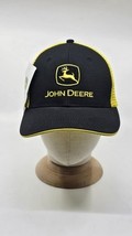 John Deere Farm Equip Patch Trucker Hat Cap Snapback Yellow Black Mesh New - $23.75