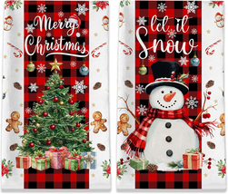 Christmas Kitchen Towels, Merry Christmas Tree Towels Set of 2, Farmhous... - $13.11